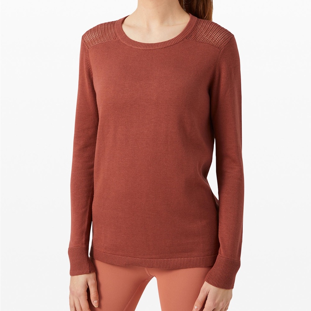 Lululemon Back to Balance Long Sleeve Sweater in 
Rustic Clay size 6